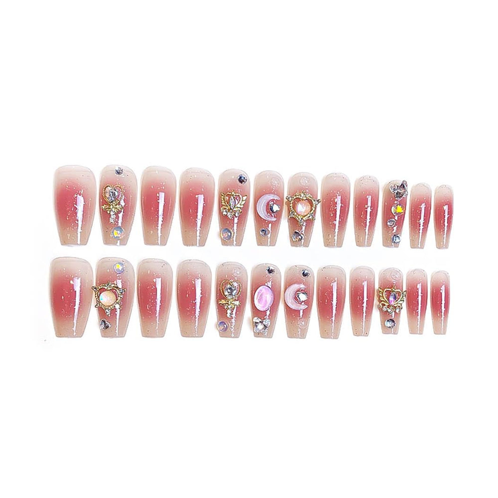 RikView uñas rosas 3D brillo, ideal para eventos