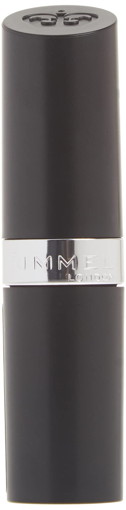 Rimmel barra de labios Café Brillo muestra tono suave en piel, perfecto para diario.