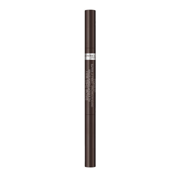 Rimmel delineador de cejas de doble extremo con triángulo para relleno preciso.