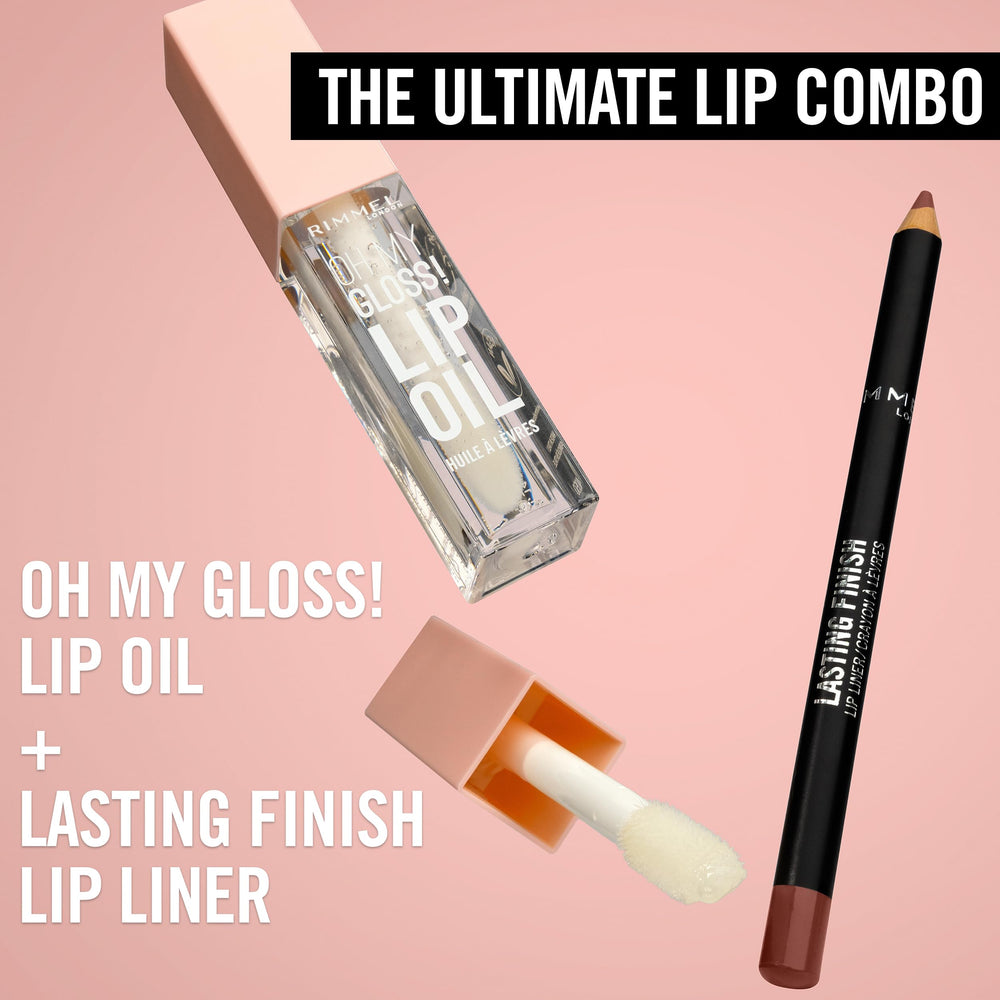 Delineador labial Rimmel acabado uniforme al aplicar.