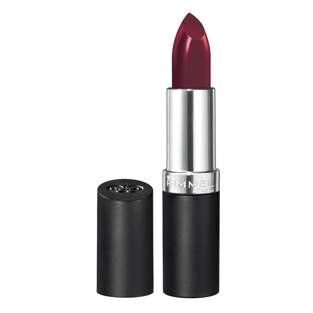 Rimmel labial de acabado duradero tono rojo 500, color duradero para todo el día.