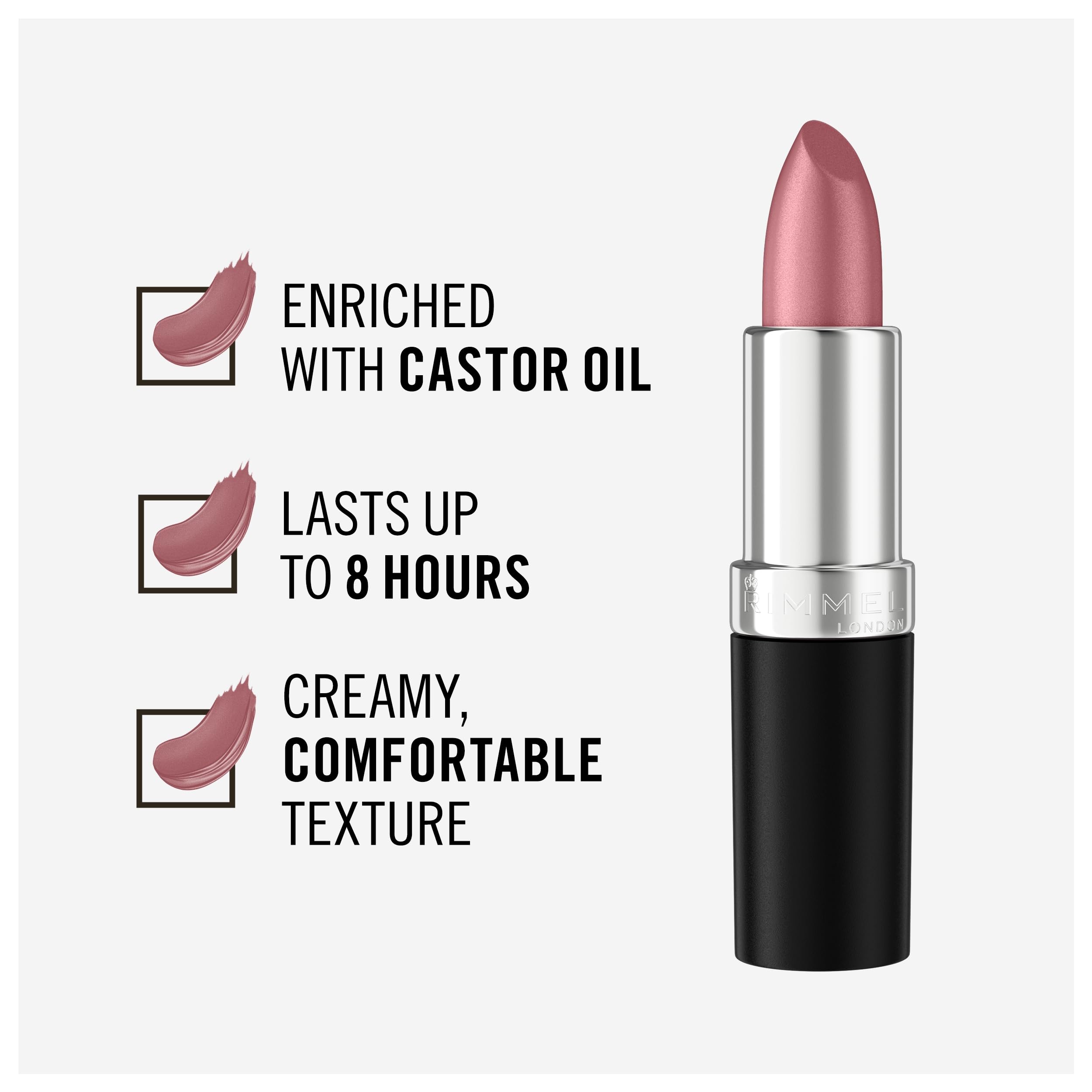 Rimmel Candy labial, textura sedosa para aplicación suave.