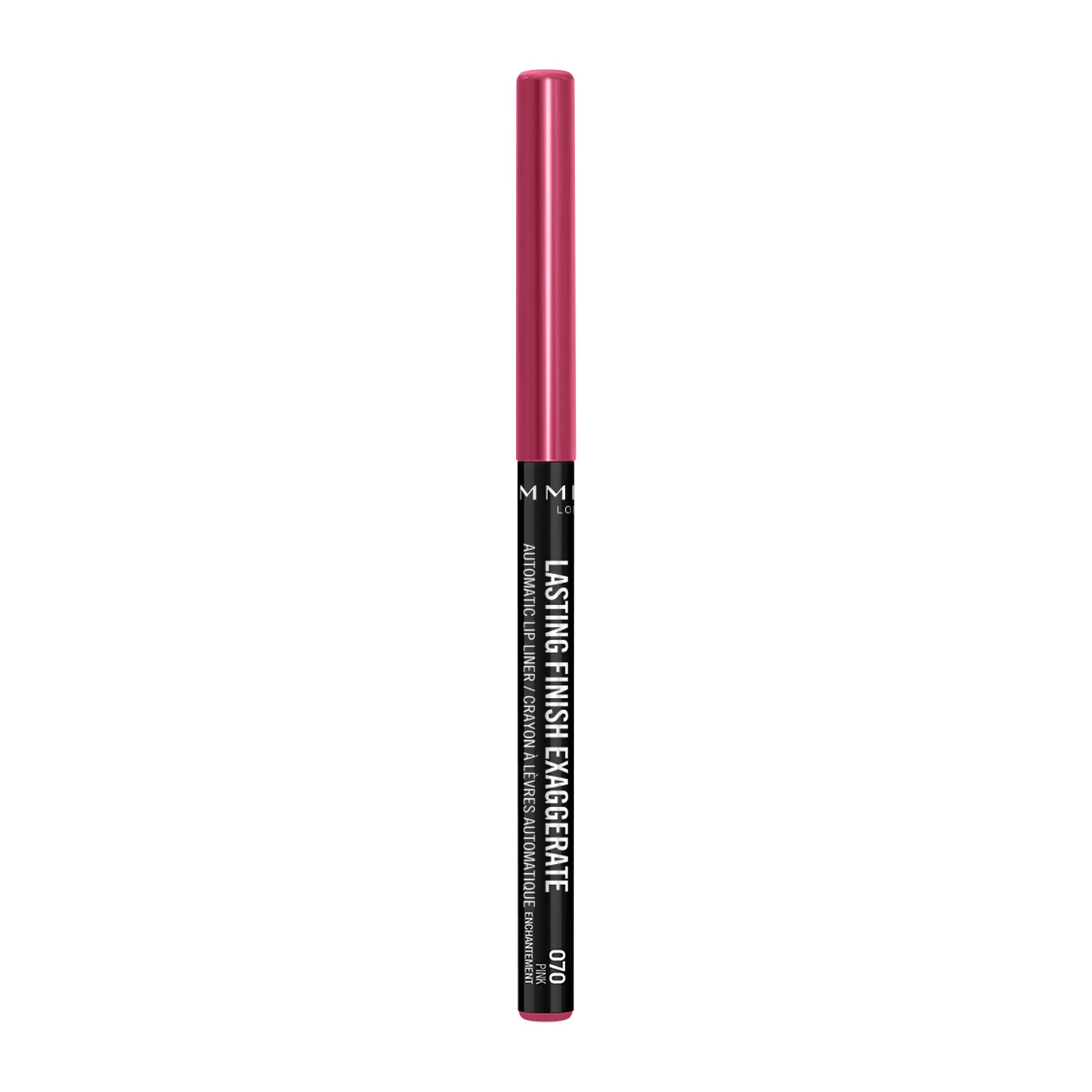 Perfilador labial Rimmel Exaggerate para delineado preciso y color duradero, fácil aplicación.