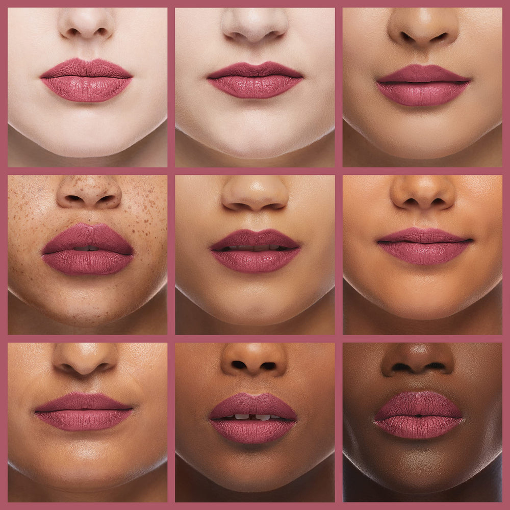 Rimmel labial mate, resistente al beso y a la humedad para uso diario.