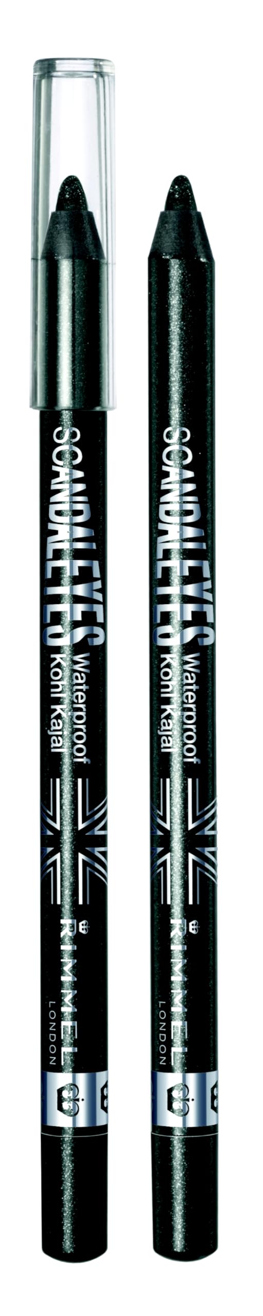 Rimmel Scandaleyes Kajal, fórmula impermeable, resistente al agua para uso diario.