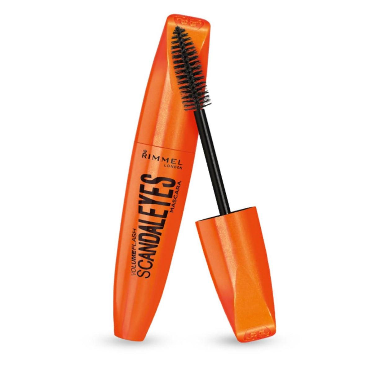Rimmel Scandaleyes Mascara con brocha MaxDensity para cobertura rápida de la línea de pestañas.