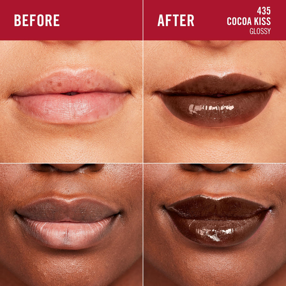 Rimmel Stay Glossy Cocoa Kiss, acabado brillante y sedoso que realza los labios