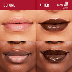 Rimmel Stay Glossy Cocoa Kiss, acabado brillante y sedoso que realza los labios