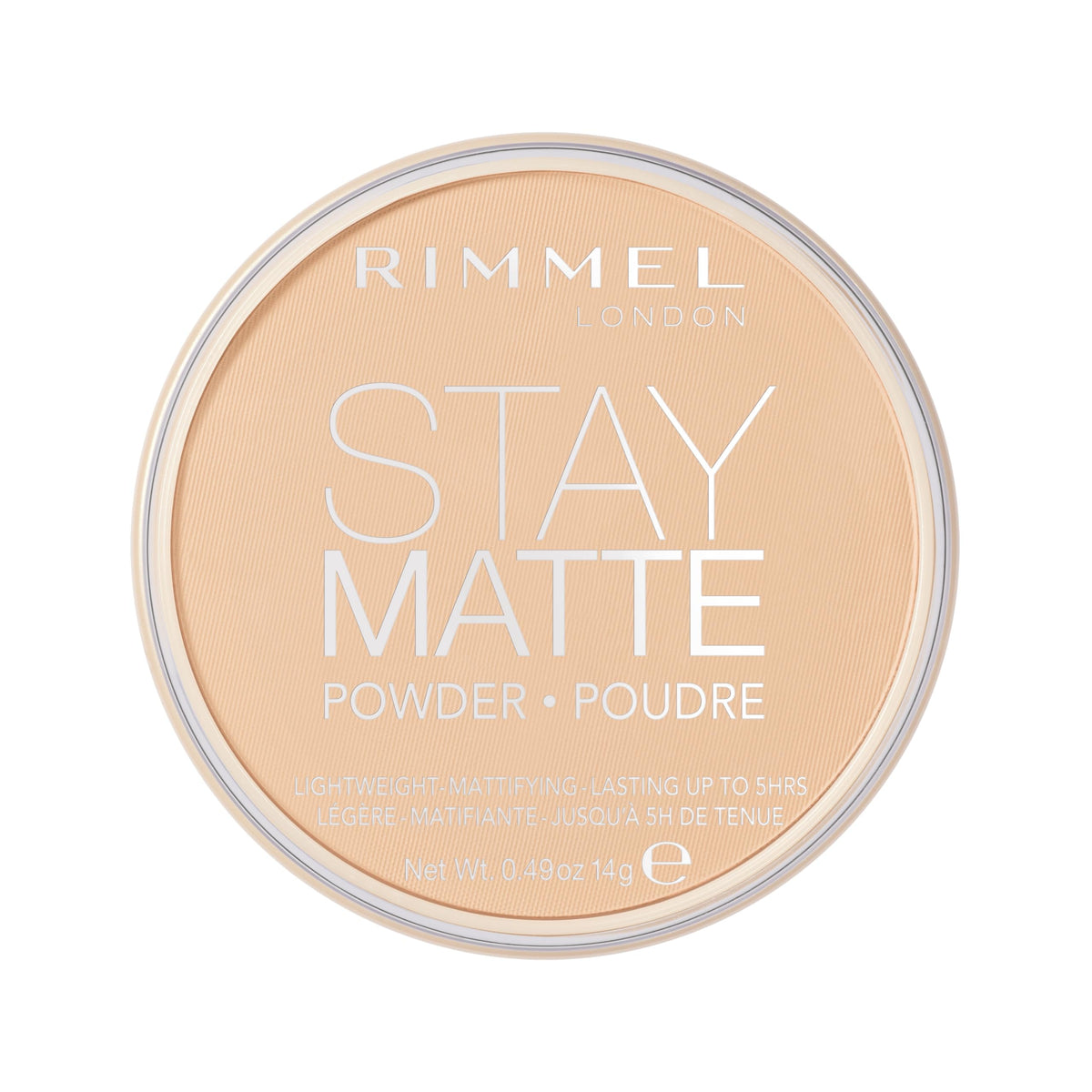Rimmel Stay Matte 011 Creamy Natural, polvo prensado, acabado mate y control de brillo