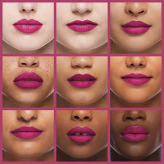 Rimmel labial líquido mate, foco en aplicación, una pasada cubre todo en Latido.