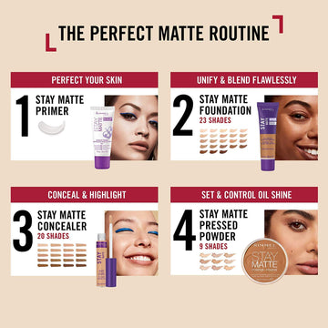 Rimmel Stay Matte Mousse, tono 081 Marfil Claro para combinación de tonos.