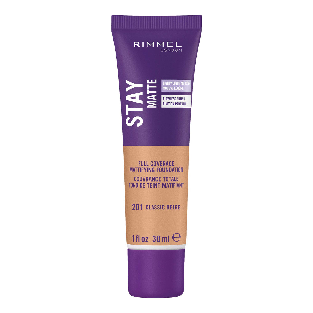 Rimmel Stay Matte Mousse botella con acabado mate duradero