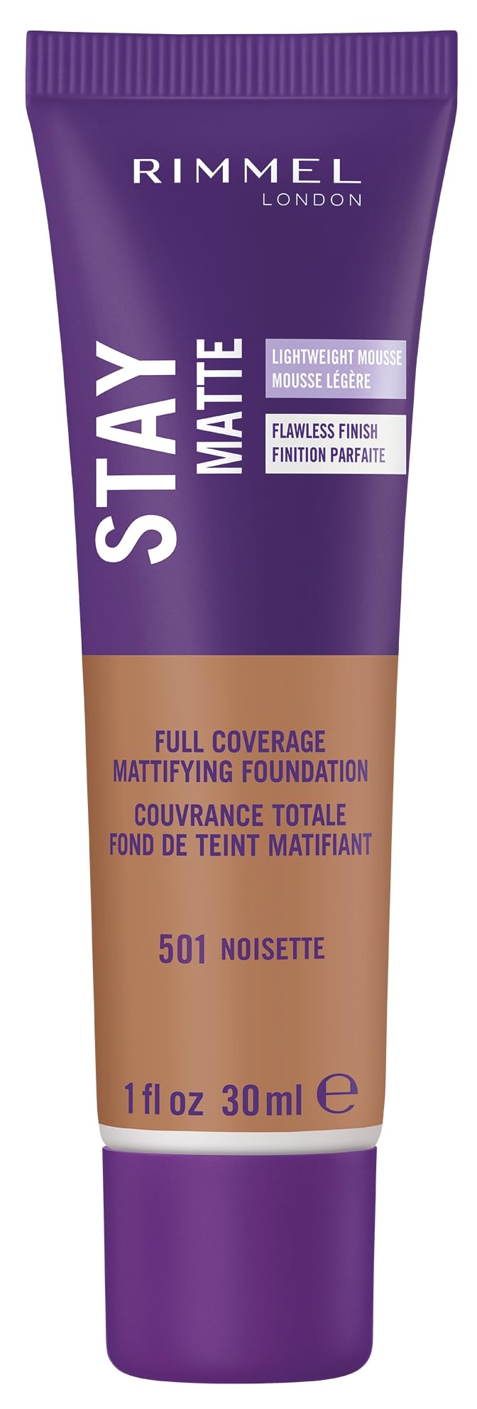 Rimmel Stay Matte Liquid Mousse envase ligero para piel grasa.