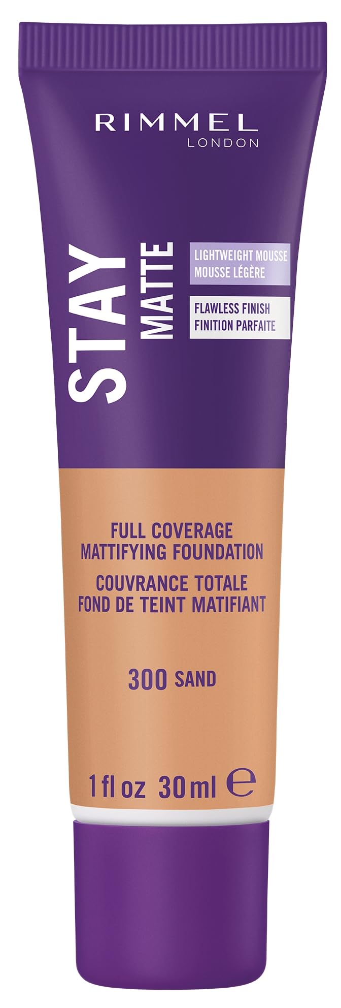 Rimmel Stay Matte Mousse Arena Envase: base ligera para piel grasa, acabado mate.