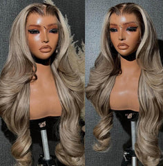 Peluca Rina con mechas marrones en degradé