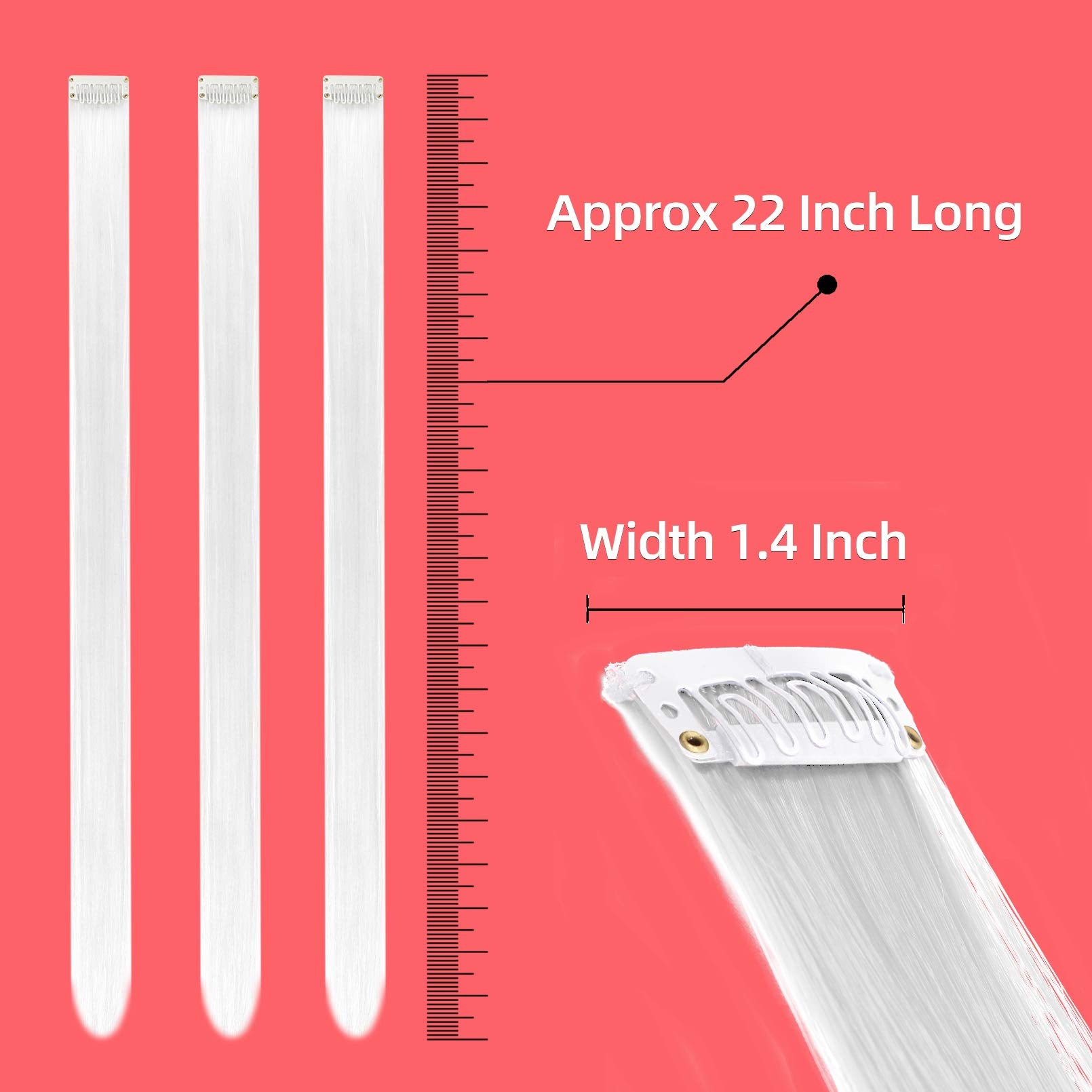 Extensiones clip‑in RINBOOOL, fácil de peinar y trenzar con cabello natural