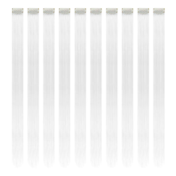 Extensiones RINBOOOL blanco clip‑in, brillo suave para looks glamorosos