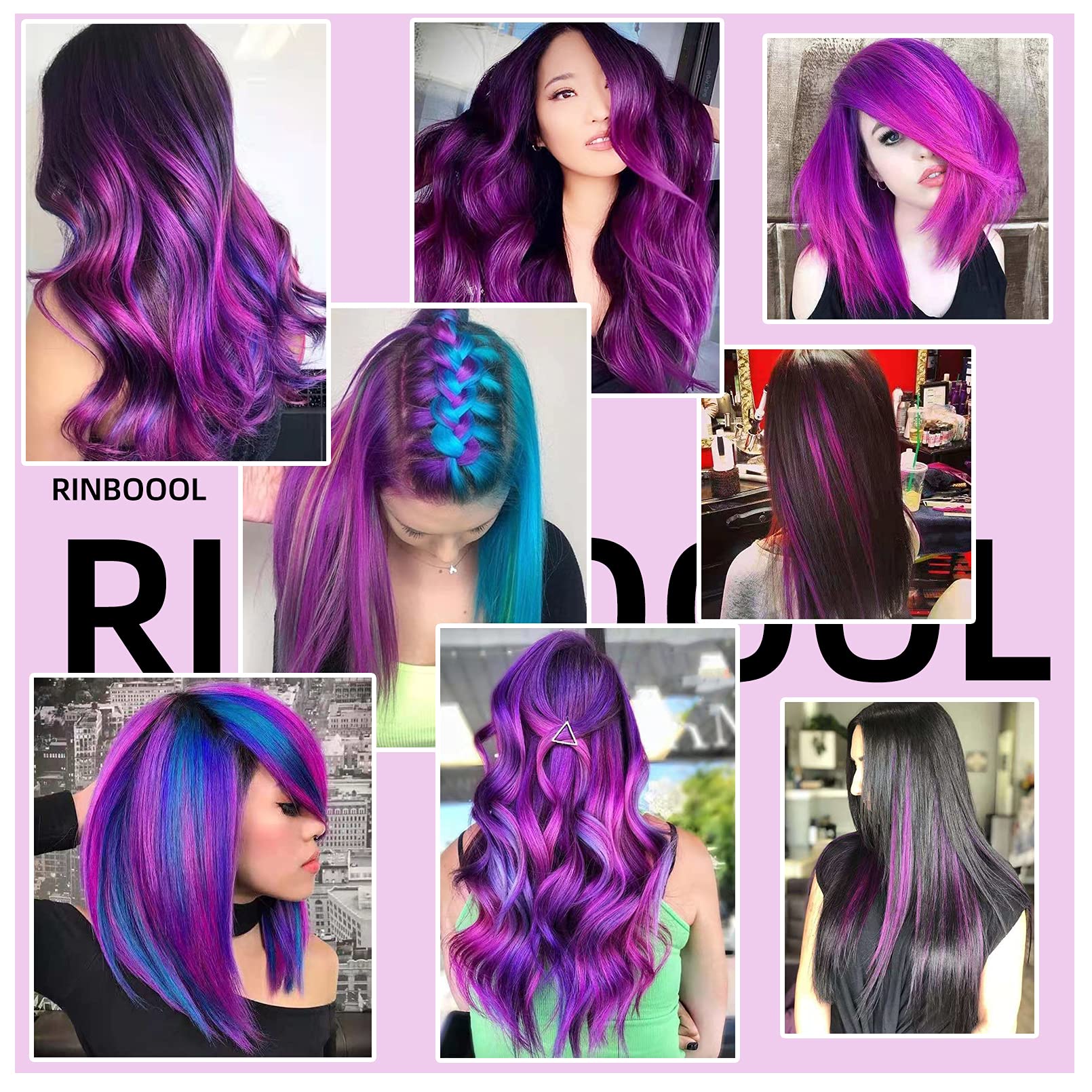 RINBOOOL cabello sintético 22 pulgadas muestra longitud y estilo sin dañar el cabello