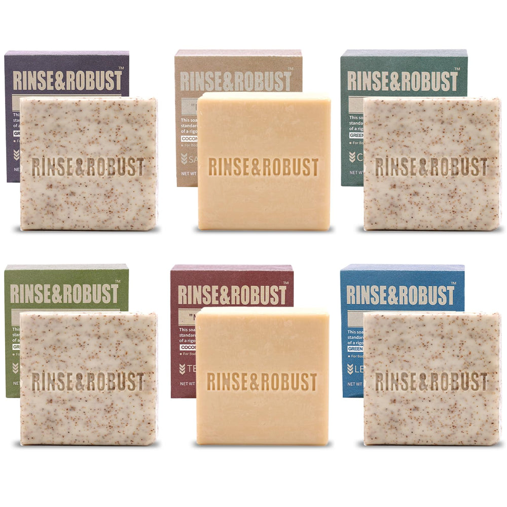 Rinse & Robust barra regalo para hombres, set práctico para cuidado diario.
