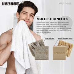 Rinse & Robust barra sandalo aroma, limpieza profunda con notas amaderadas.