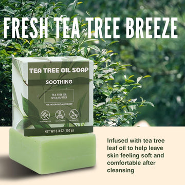 Uso diario para rostro y manos con Jabón Rinse & Robust de árbol de té.