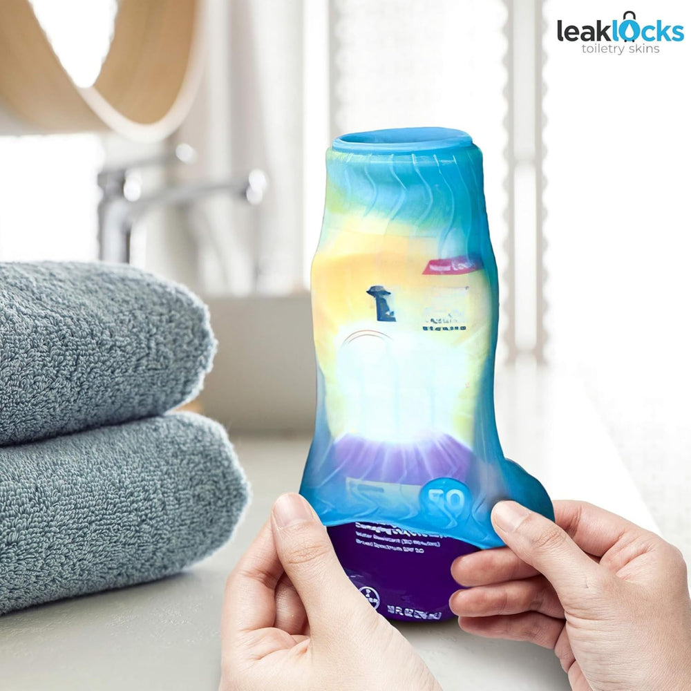 Rinseroo LeakLocks Skin protege cosméticos y cuidado personal durante el tránsito