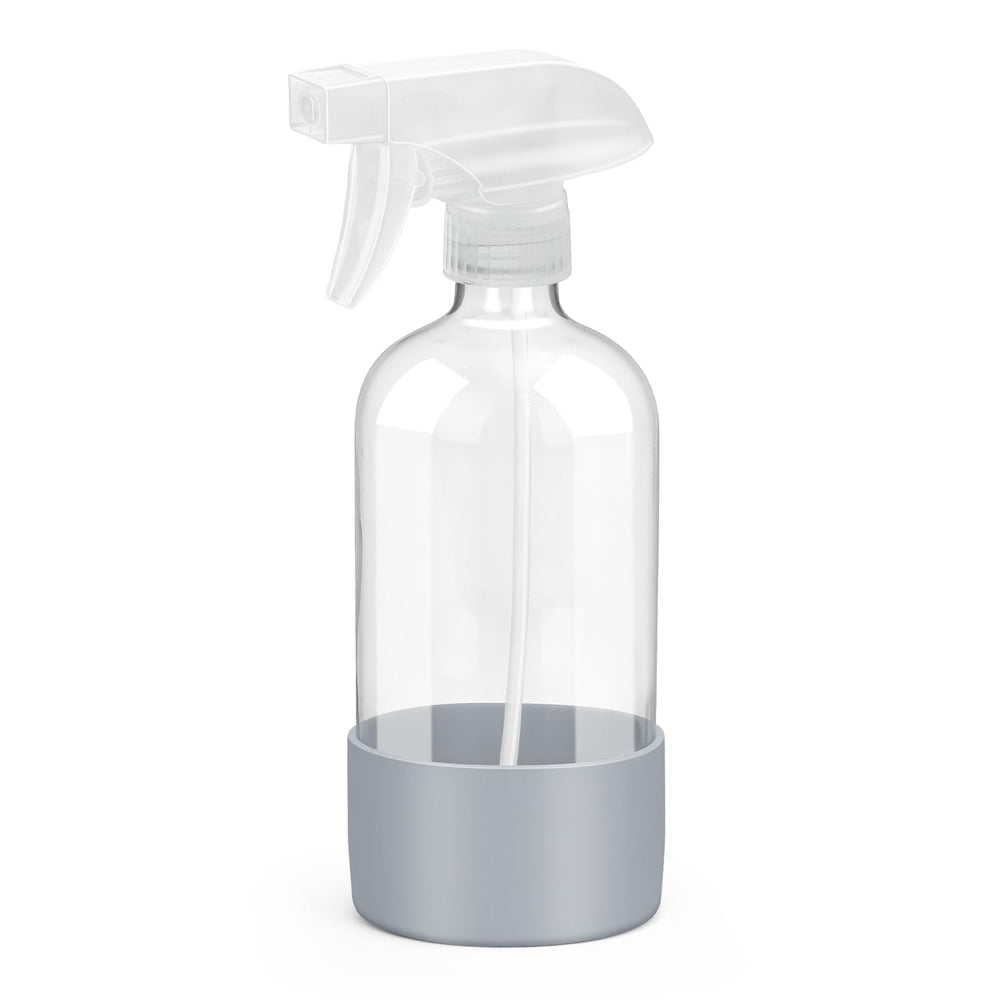 Rionisor botella de vidrio dieciseis onzas con funda de silicona para protección y agarre seguro.