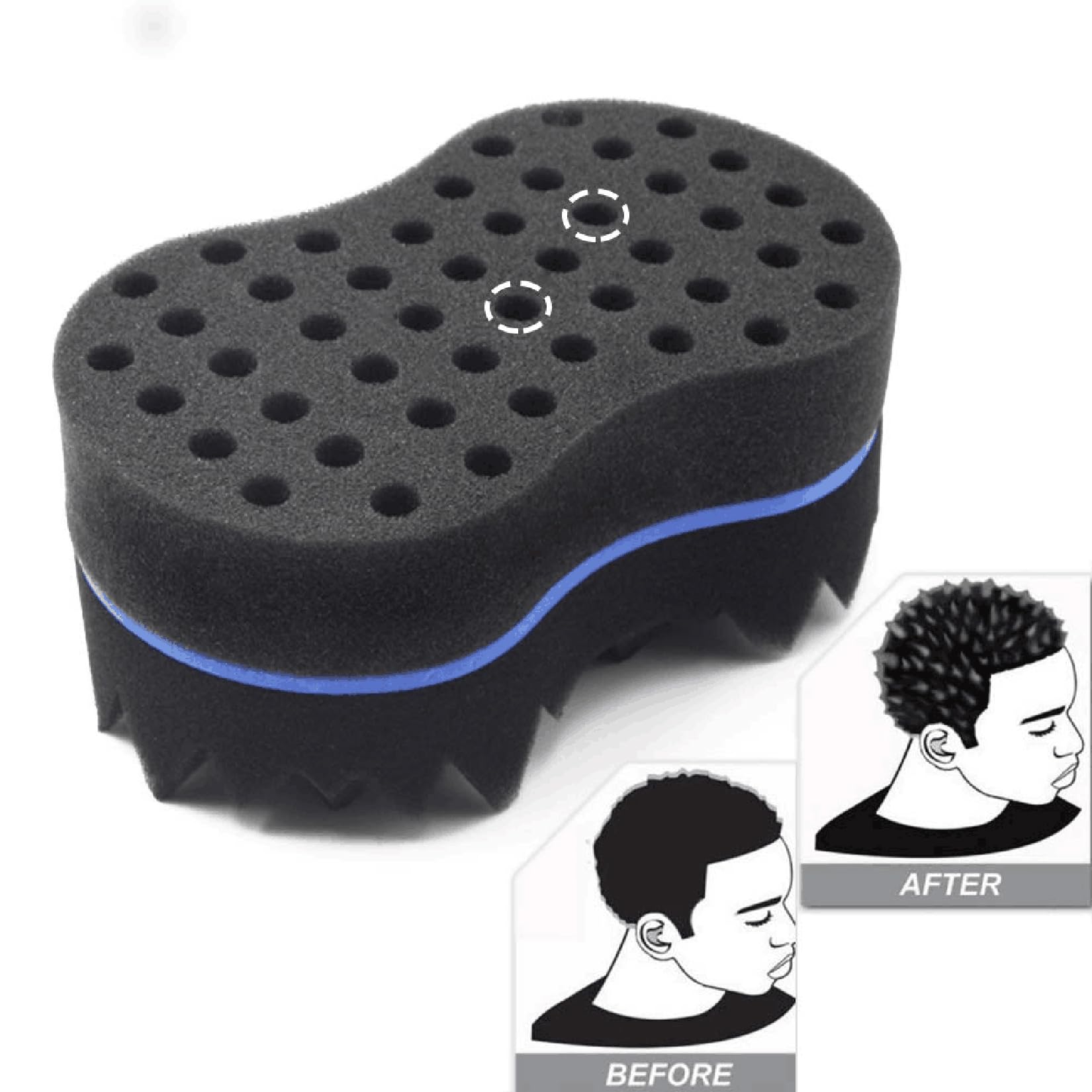 RioRand Esponja para rastas en cabello afro azul 4-5 pulgadas