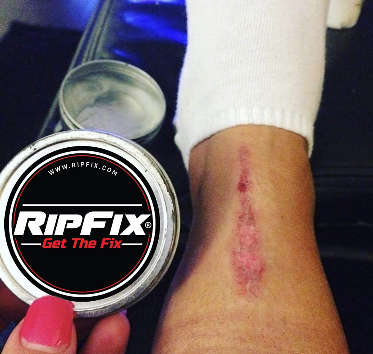 RipFix aplicación nocturna para cuidado de manos durante la noche.
