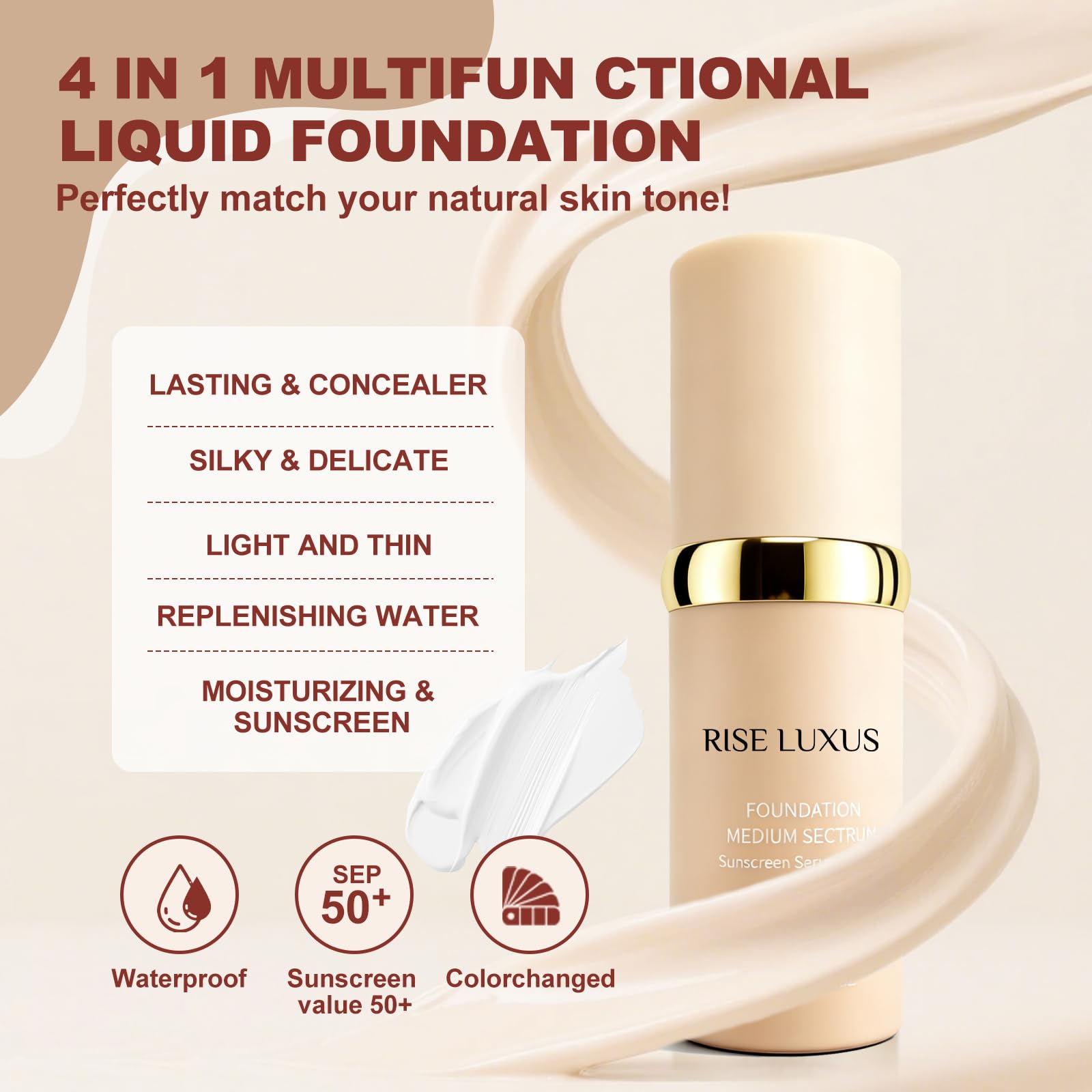 Aplicación suave de Rise Luxus Ultrablend para un ajuste perfecto.