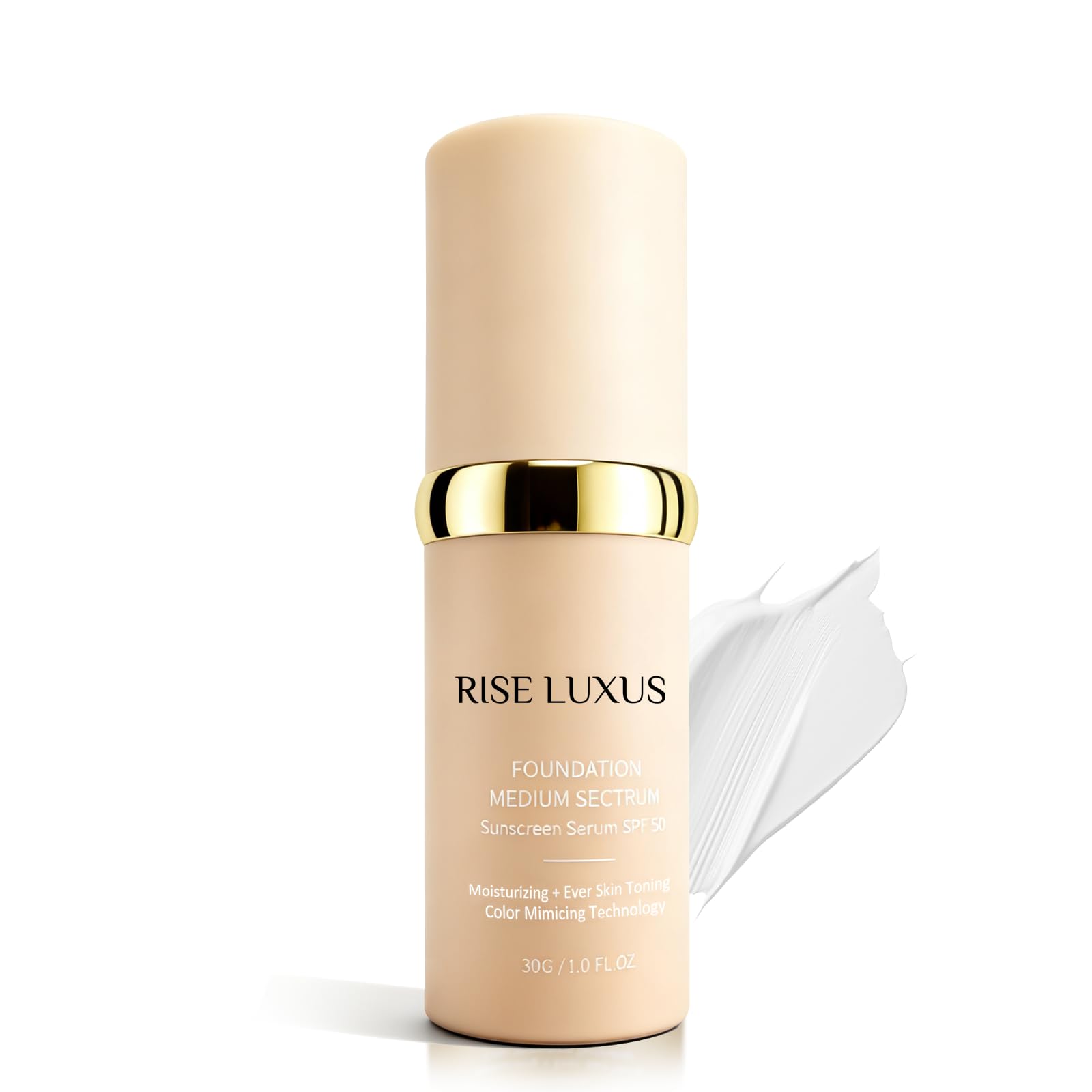 Rise Luxus Ultrablend: botella con cobertura uniforme para acabado natural.