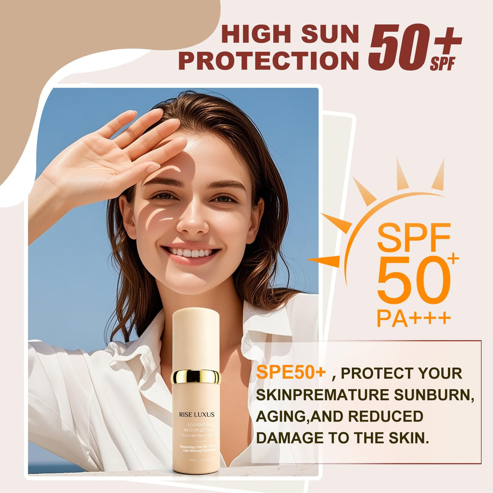 Rise Luxus Ultrablend con SPF 50 protege durante el día.