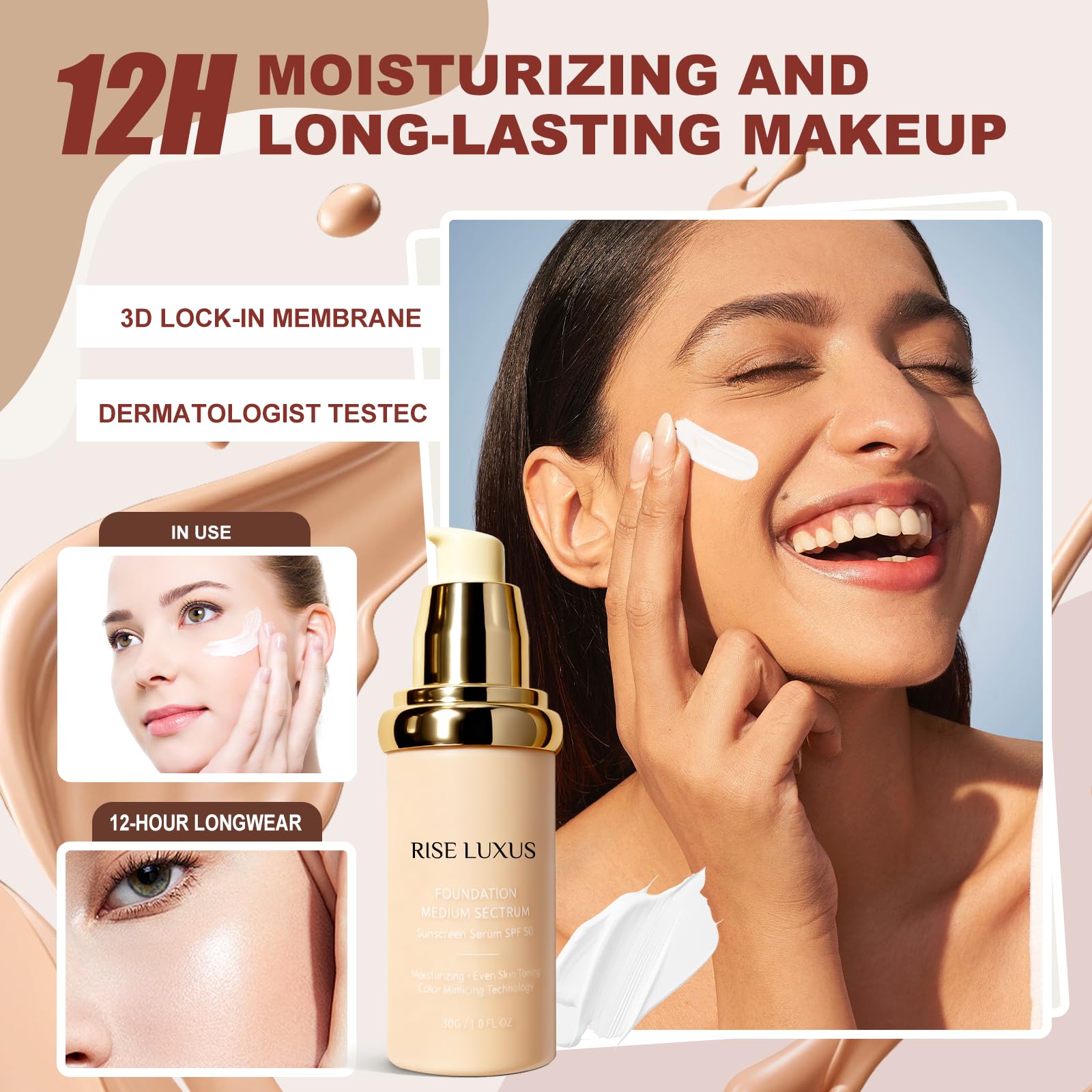Rise Luxus Ultrablend se adapta a tonos diferentes para un look natural.