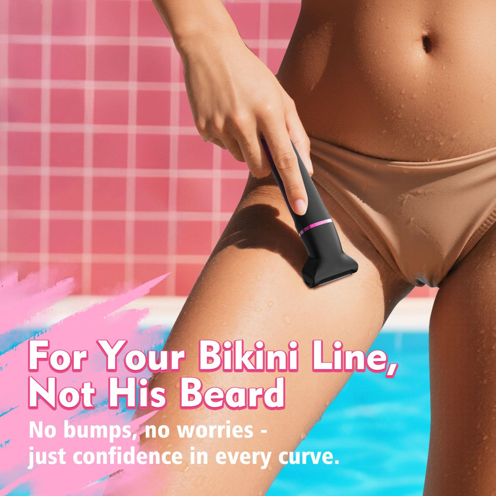 Risina Bikini Trimmer con cabezal reemplazable para mantenimiento fácil y higiénico.