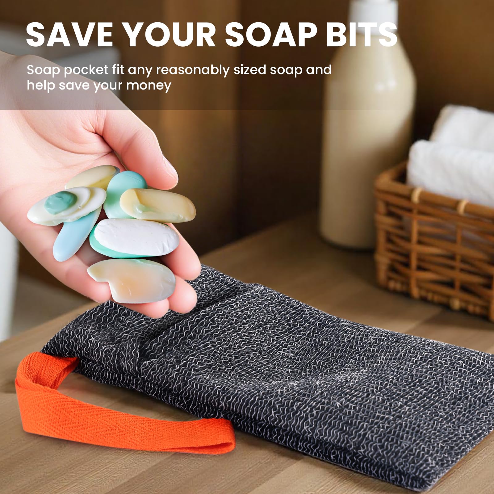 RIYNIBIY Saco de jabón con exfoliación profunda para piel suave.
