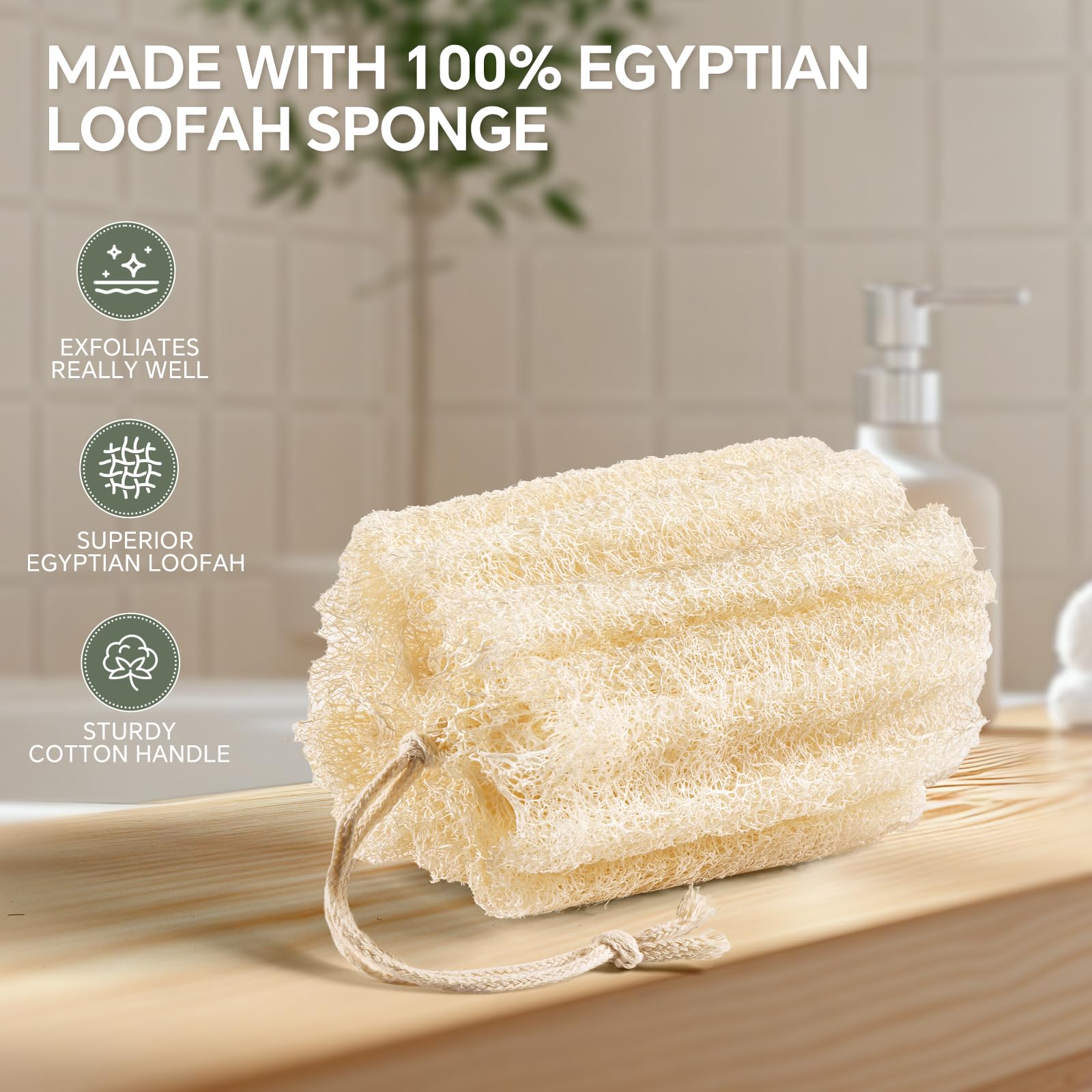 RIYNIBIY lufa egipcia natural en la ducha para espuma suave