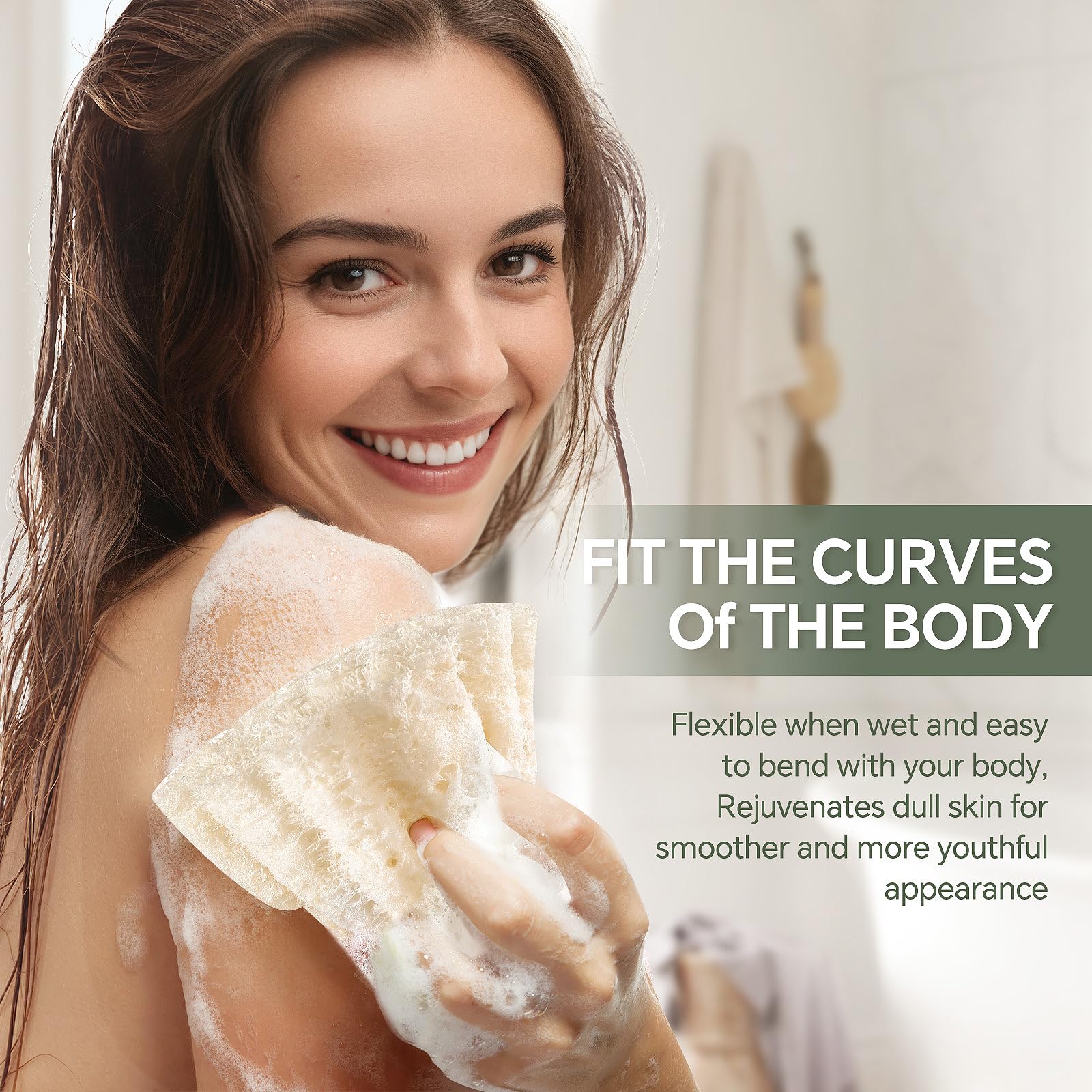 RIYNIBIY lufa exfoliante, textura densa para limpieza eficaz