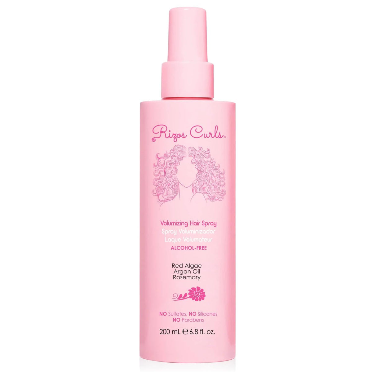 Rizos Curls spray para cabello sin alcohol ofrece volumen y manejo suave.