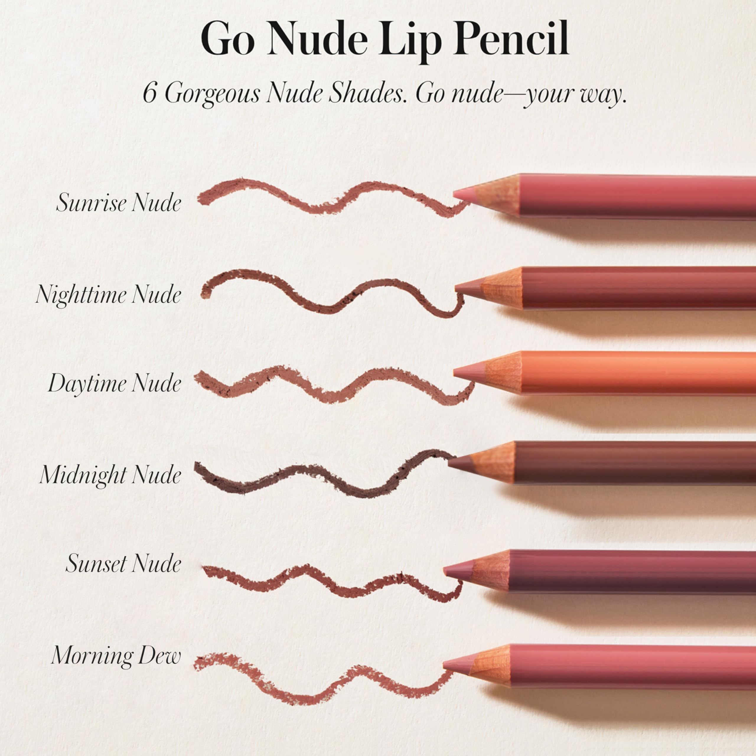 Aperçu des teintes nude Go Nude pour harmoniser avec vos rouges nude.