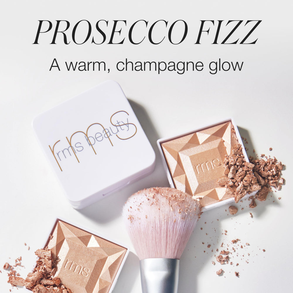 RMS Beauty Hydra Dew Luminizer, uso versátil sobre maquillaje para acabado luminoso.
