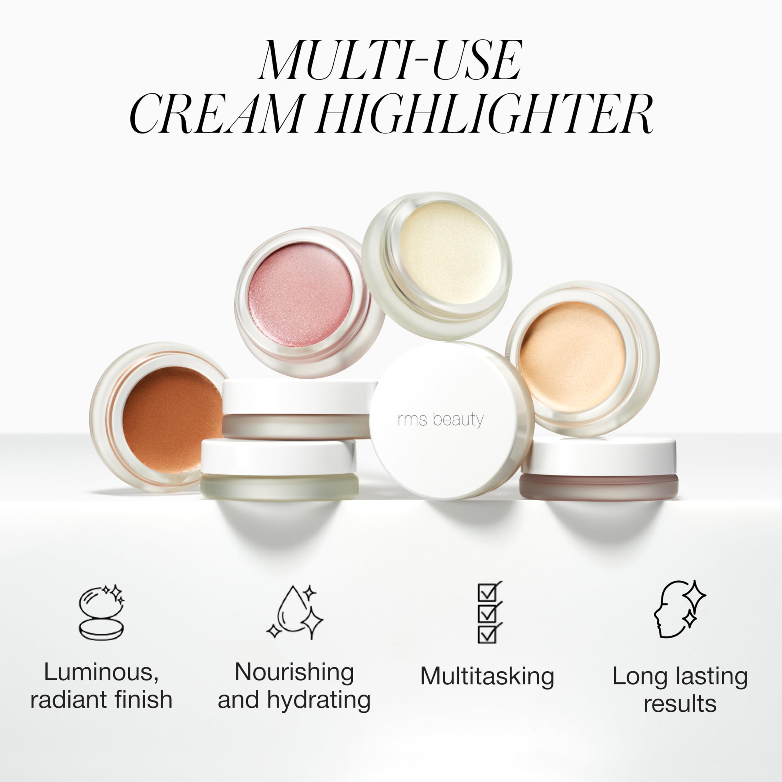 RMS Beauty iluminador para pómulos, resplandor sutil.