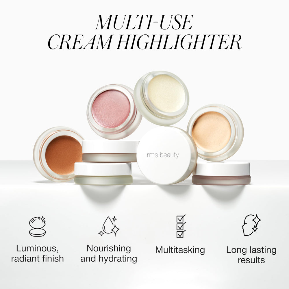 RMS Beauty iluminador para pómulos, resplandor sutil.