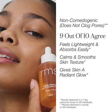 RMS Beauty Kakadu Beauty Oil mantiene la piel hidratada durante el día.