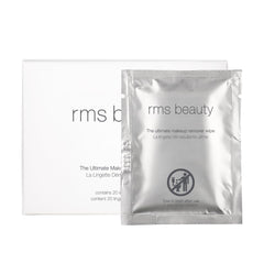 Lingettes RMS Beauty démaquillantes en sachet individuel, pratique pour voyage et sac de sport.