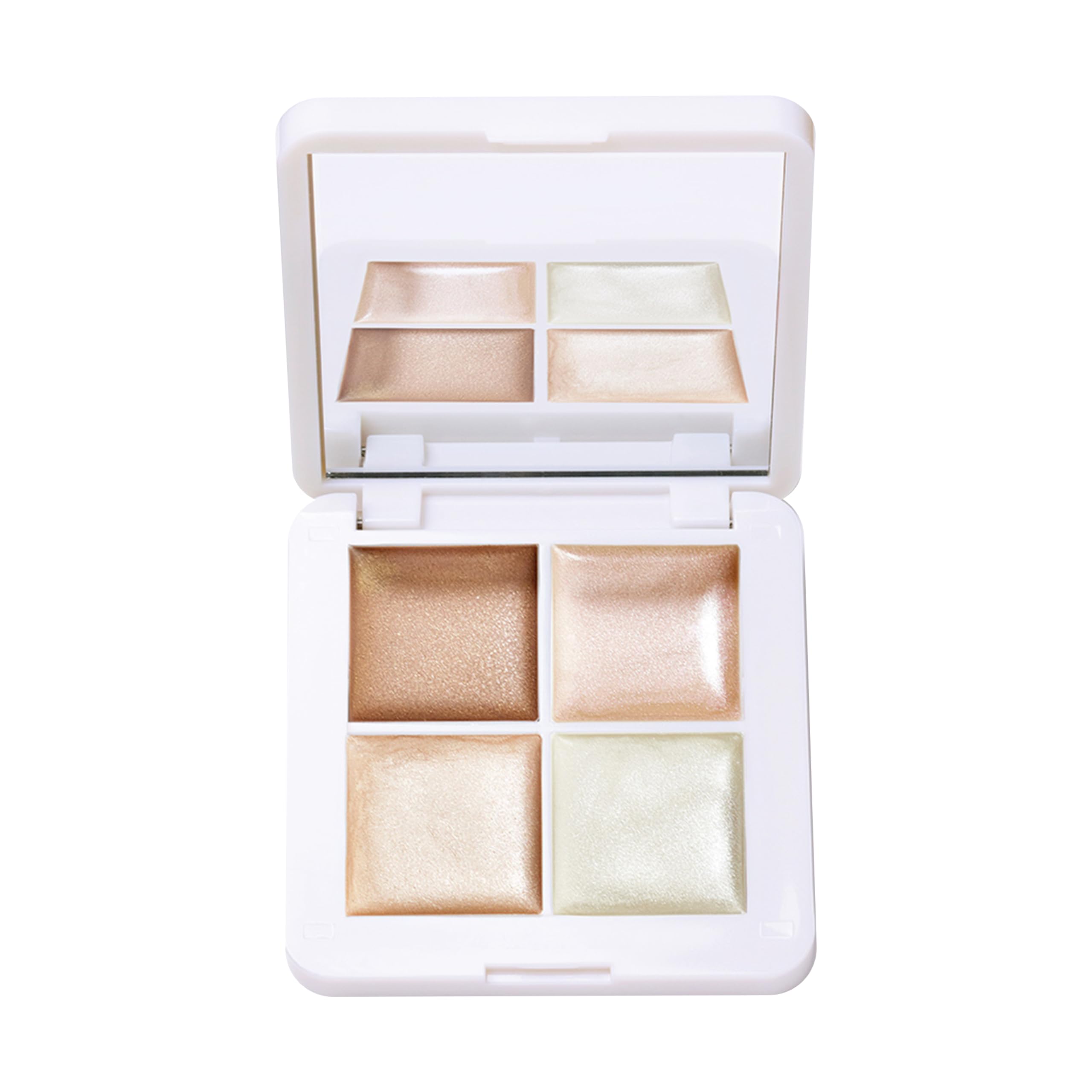 Paleta Lip2Cheek Glow Quad de RMS Beauty, 4 tonos cremosos para labios y mejillas, color natural.