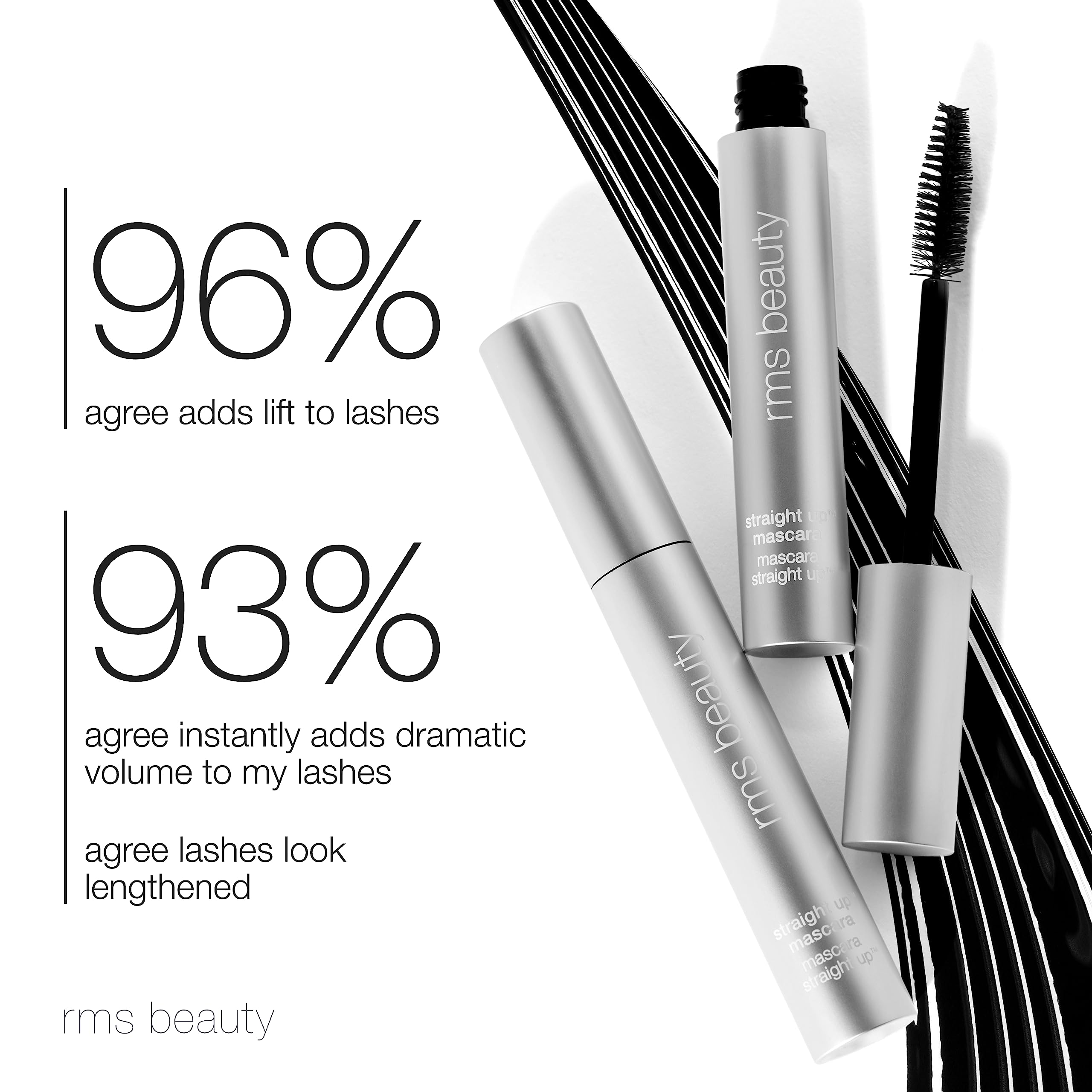 Cils allongés grâce au RMS Beauty Straight Up.