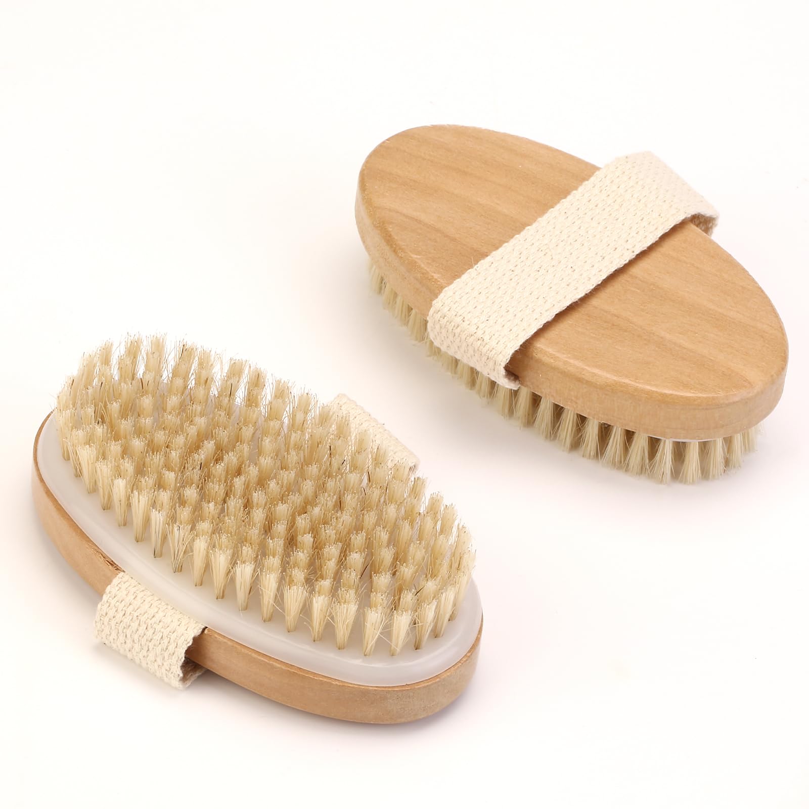 Rnodoilkfly cepillo exfoliante de cerdas naturales para el cuerpo, suaviza la piel.