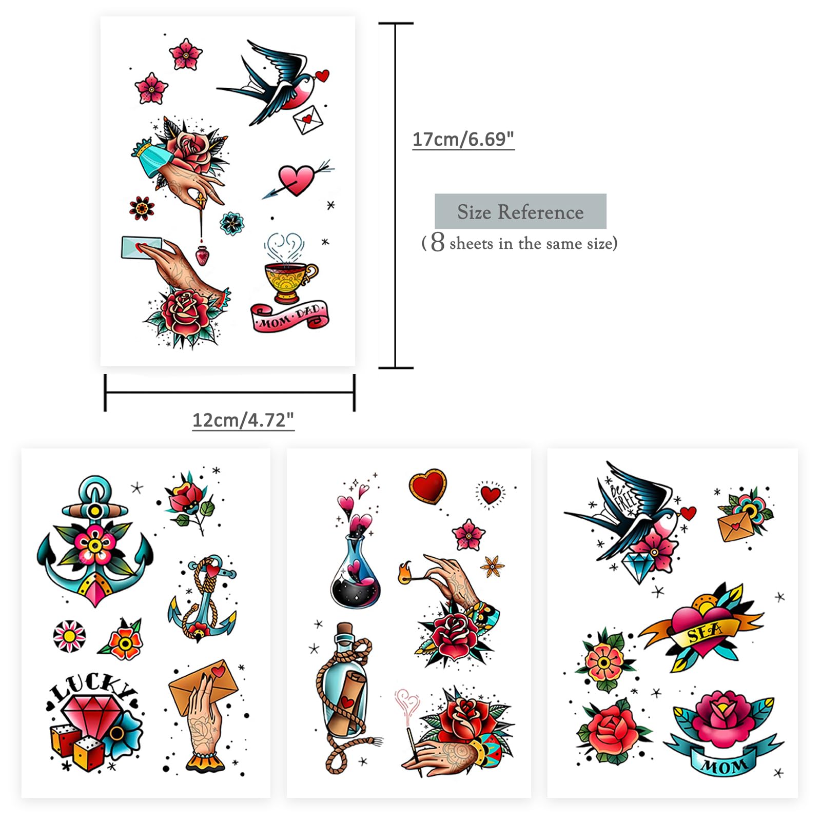 Roarhowl tatuajes flores, diseños elegantes para decoración temporal