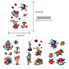 Roarhowl tatuajes flores, diseños elegantes para decoración temporal