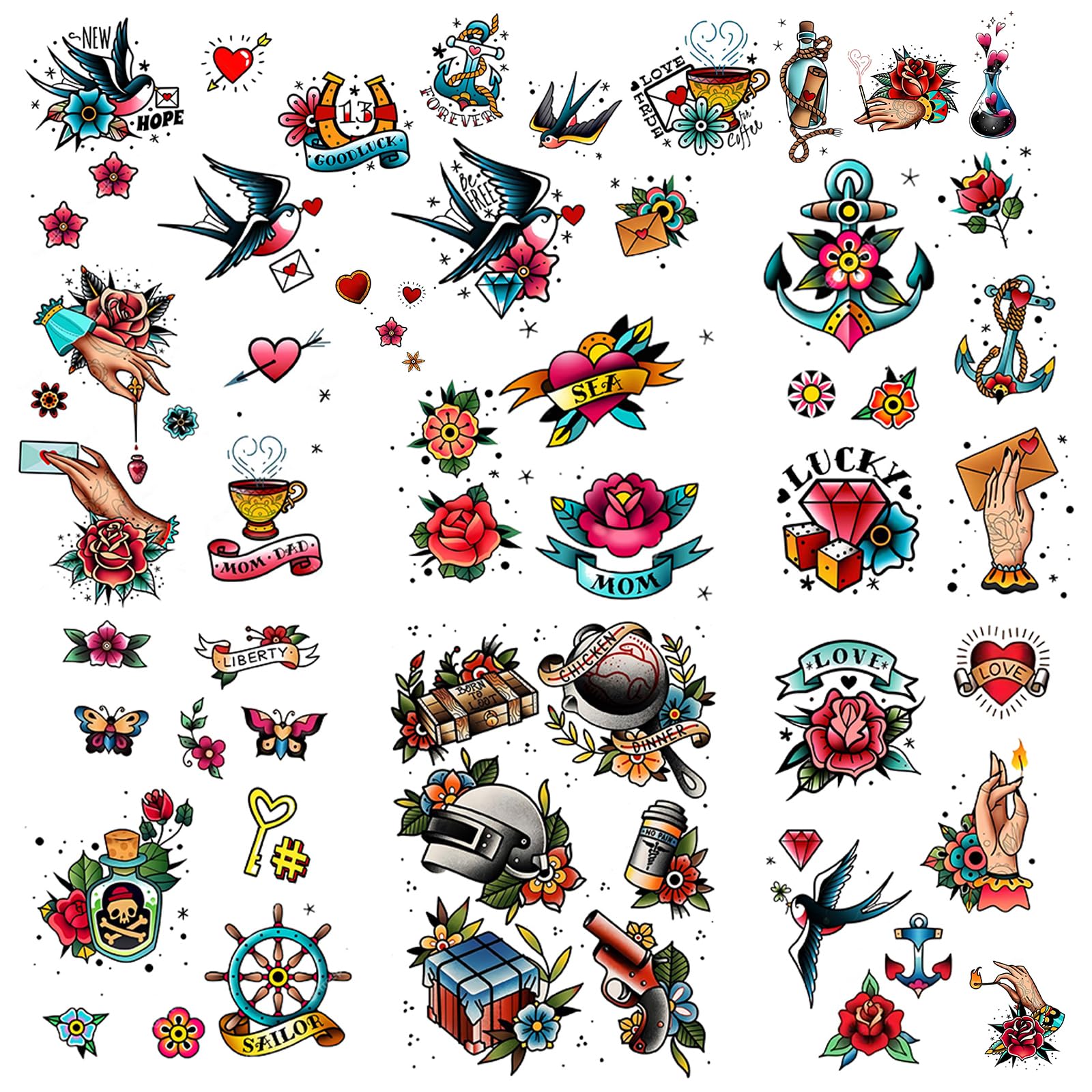 Roarhowl tatuajes retro 50s, colección llamativa para expresar estilo